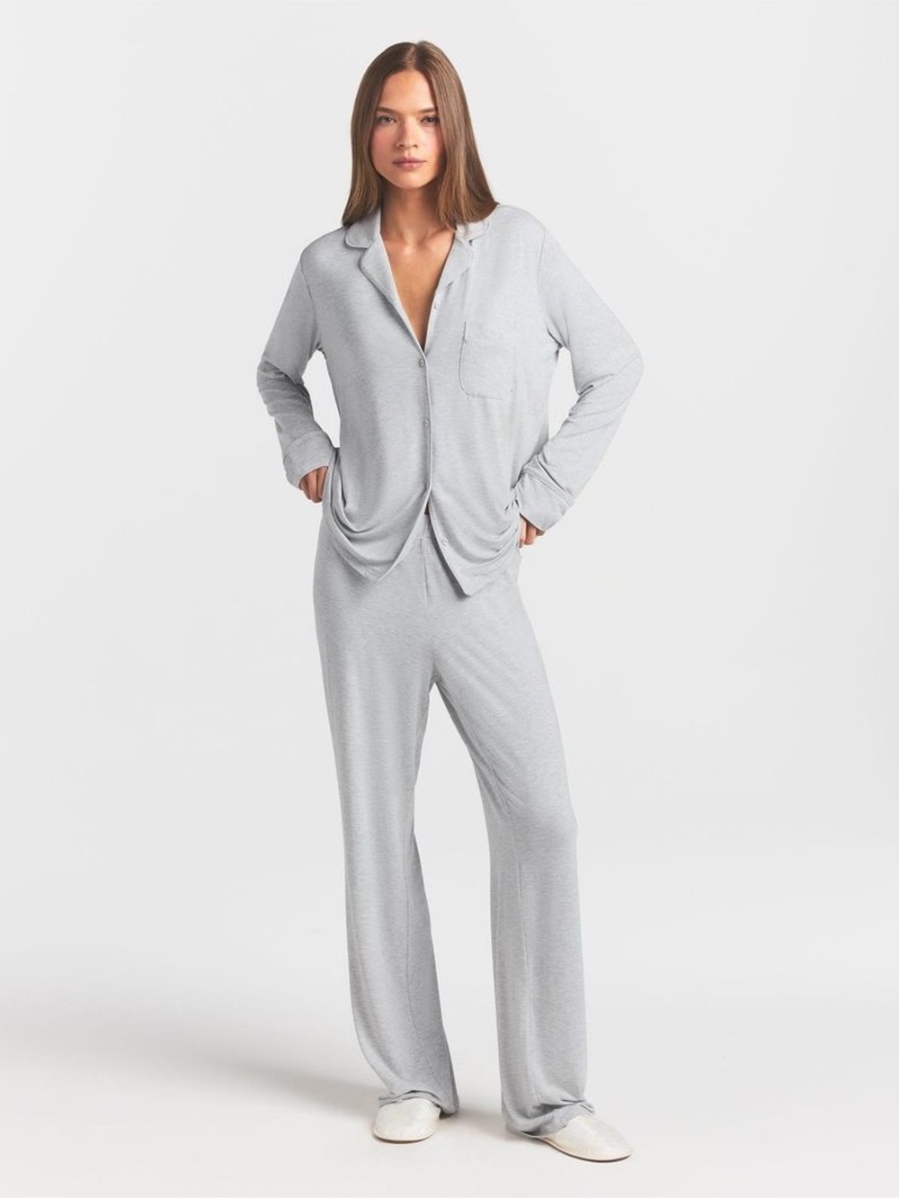 SKIMS Sleep Long Sleeve Button Up Set